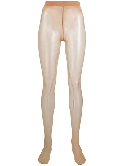 Shop Wolford Luxe 9 Tights In Neutrals