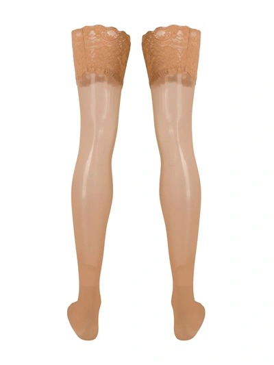 Wolford Satin Touch 20 Stay-up Stockings In Neutrals