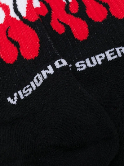 Shop Vision Of Super Flaming Tube Socks In Black