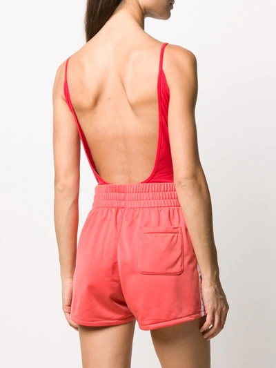 Shop Adidas Originals Stripe Trim Bodysuit In Red