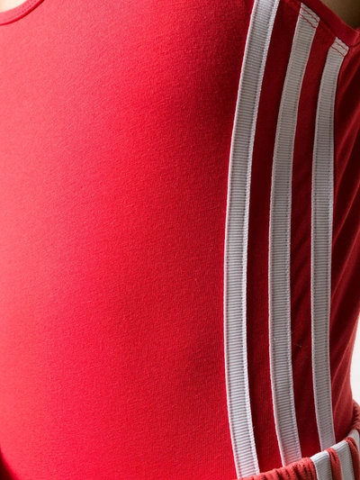Shop Adidas Originals Stripe Trim Bodysuit In Red