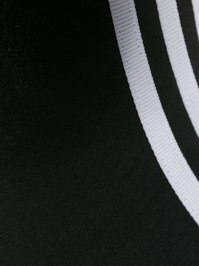 Shop Adidas Originals Striped Open-back Bodysuit In Black
