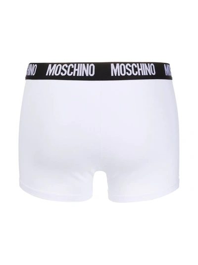 Shop Moschino Logo Boxers In White