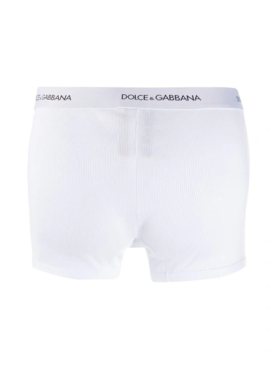 Shop Dolce & Gabbana Ribbed Boxer Briefs In White