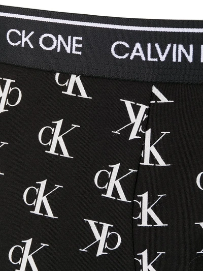 Shop Calvin Klein Underwear Logo Embroidered Boxers In Black