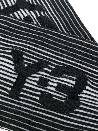 Shop Y-3 Striped Logo-jacquard Socks In Black