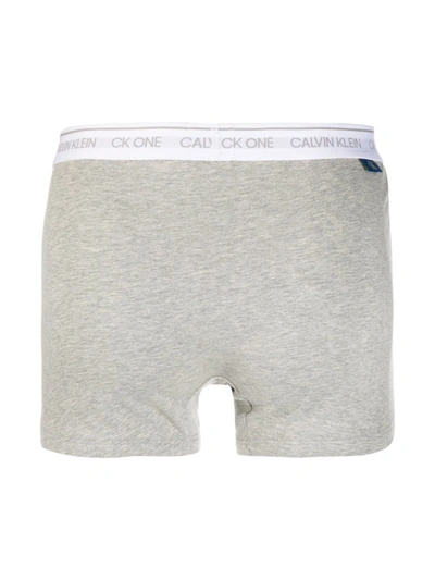 Shop Calvin Klein Underwear Logo Fitted Boxers In Grey