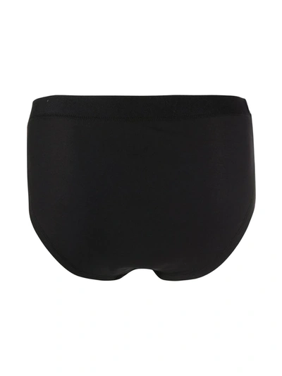 Moschino Logo-waistband Briefs In Black