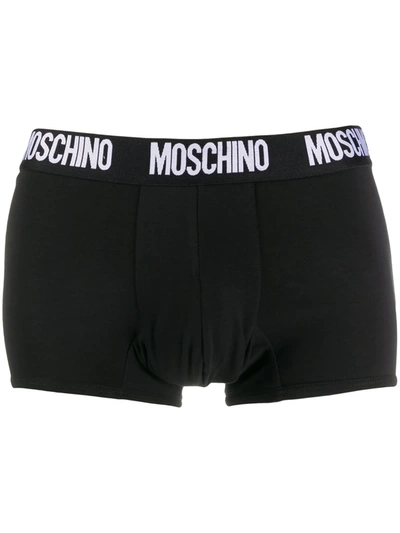 Shop Moschino Logo Print Boxers In Black
