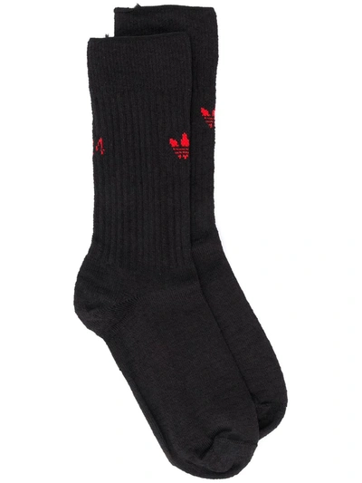Shop Adidas By 424 X 424 Heavy Logo Socks In Black
