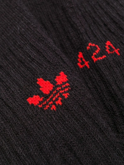 Shop Adidas By 424 X 424 Heavy Logo Socks In Black