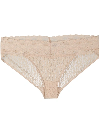 Shop Wacoal Halo Lace Bikini Brief In Neutrals