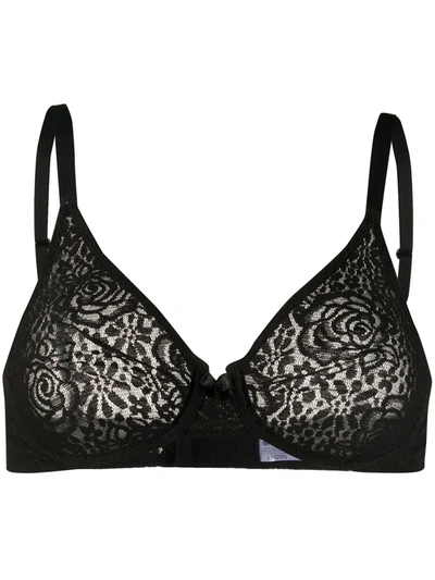 Shop Wacoal Halo Lace Moulded Underwire Bra In Black