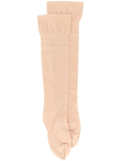 Shop Wolford Individual 10 Knee-high Socks In Neutrals