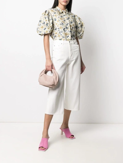 Msgm Logo-print Cropped Jeans In Neutrals