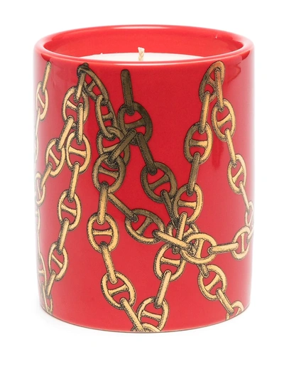 Shop Fornasetti Profumi Catene Otto Scented Candle (270g) In Red
