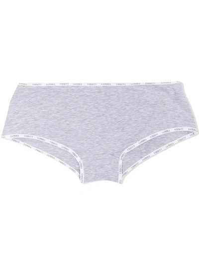 Shop La Perla Logo-print Underwear In Grey