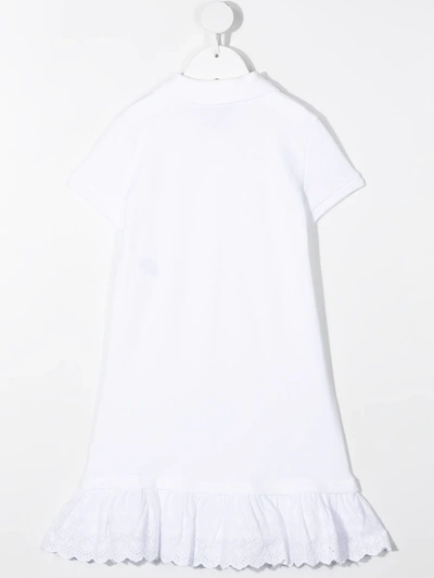 Shop Ralph Lauren Flounce Hem Polo Shirt In White