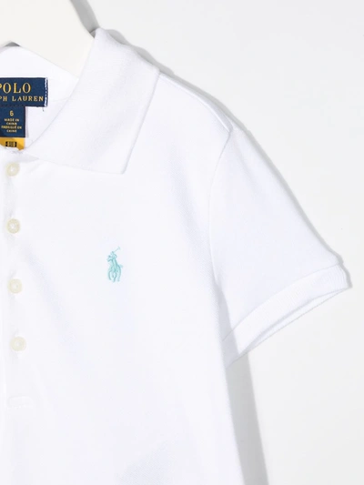 Shop Ralph Lauren Flounce Hem Polo Shirt In White