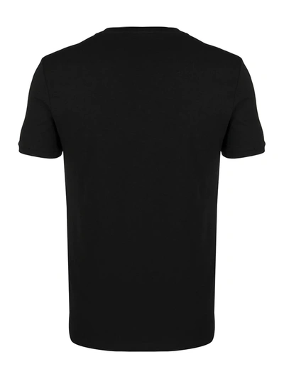 Shop Balmain Logo-print V-neck T-shirt In Black