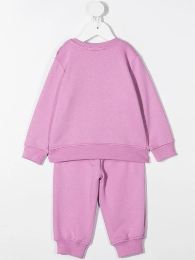 Shop Msgm Logo-print Two-piece Tracksuit In Purple