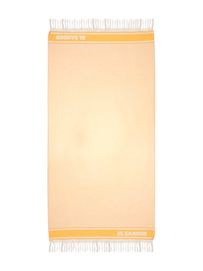Shop Jil Sander Stripe-print Towel In Yellow