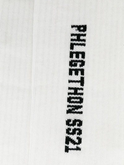 Shop Rick Owens Phlegethon Ribbed Socks In White