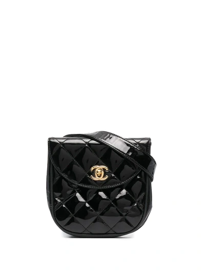 Pre-owned Chanel 1980s Quilted Belt Bag In Black