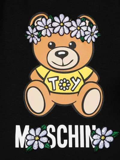 Shop Moschino Teddy Bear-print Round Neck T-shirt In Black