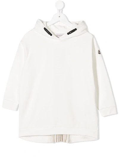 Shop Moncler Pleated Sweatshirt Dress In White