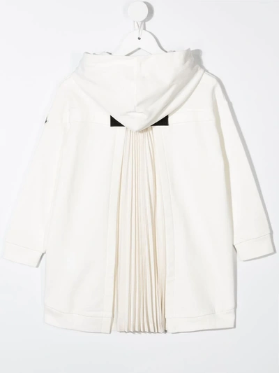 Shop Moncler Pleated Sweatshirt Dress In White