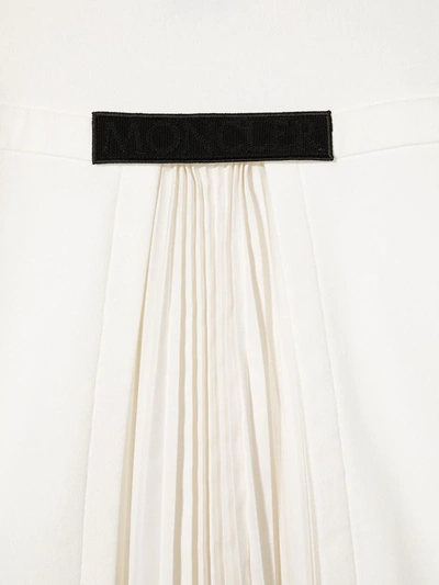 Moncler Ivory Dress For Girl With Logo In White