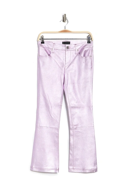 Shop Rta Kiki Lambskin Leather Flare Pants In Purple Haze