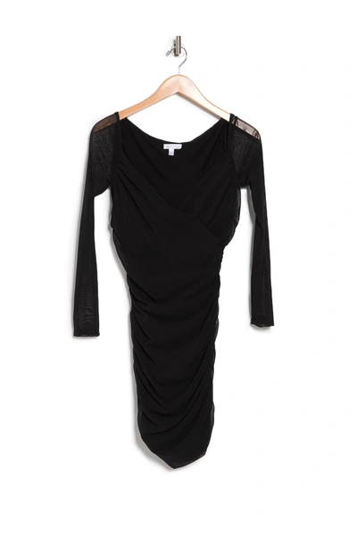 Shop Abound Long Sleeve Mesh Dress In Black