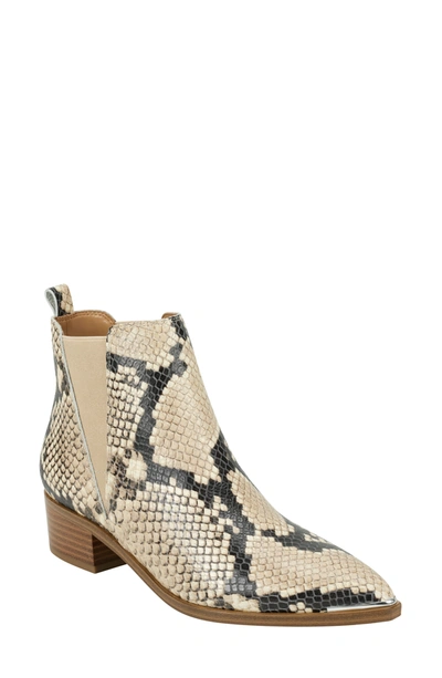 Shop Marc Fisher Ltd Yale Pointed Bootie In Natural Multi Snake Print