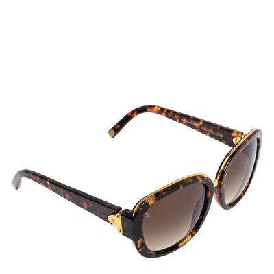 Pre-owned Louis Vuitton Dark Havana/ Brown Gradient Z0633w Soupcon Oval Sunglasses