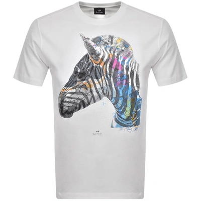 Shop Paul Smith Ps By  Graffiti Zebra Logo T Shirt White