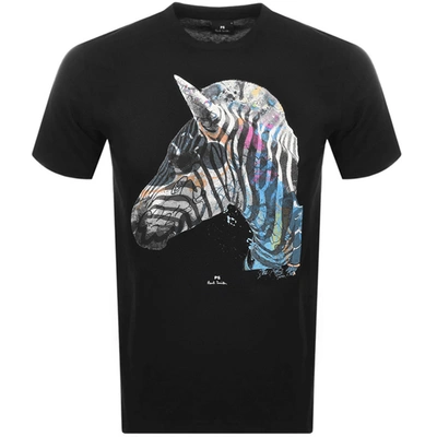 Shop Paul Smith Ps By  Graffiti Zebra Logo T Shirt Black