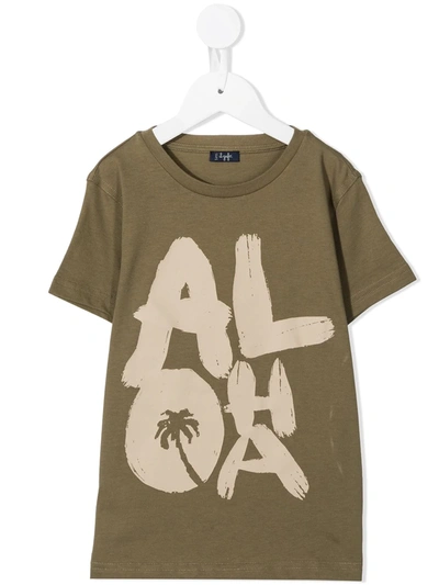 Shop Il Gufo Aloha Crew-neck T-shirt In Green
