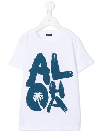 Shop Il Gufo Aloha-print Cotton T-shirt In White
