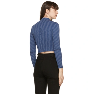 Shop Eckhaus Latta Blue Lapped Baby Turtleneck In Static