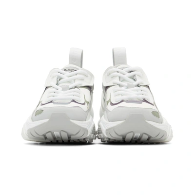 Shop Aape By A Bathing Ape White & Grey Iridescent Dimension Sneakers In Whe