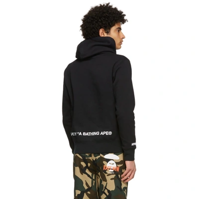 Shop Aape By A Bathing Ape Black Logo Patch Hoodie