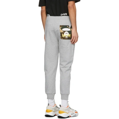 Shop Aape By A Bathing Ape Grey Logo Lounge Pants In Heather Grey