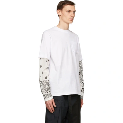 Shop Sacai White Mix Print Archive Long Sleeve T-shirt In White 101