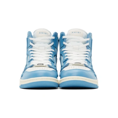 Shop Amiri Blue & White Skel Top Hi Sneakers In Powder Blue/white