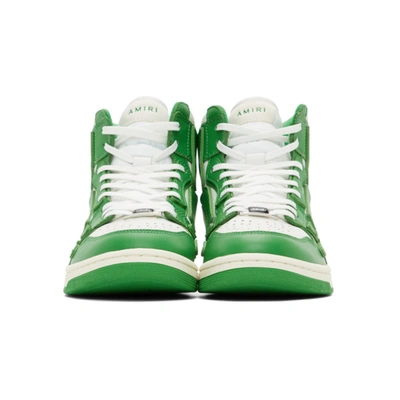 Shop Amiri Green And White Skel Top Hi Sneakers In Green / White