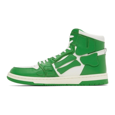 Shop Amiri Green And White Skel Top Hi Sneakers In Green / White