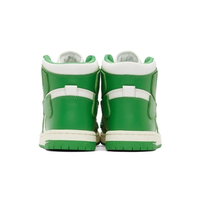 Shop Amiri Green And White Skel Top Hi Sneakers In Green / White