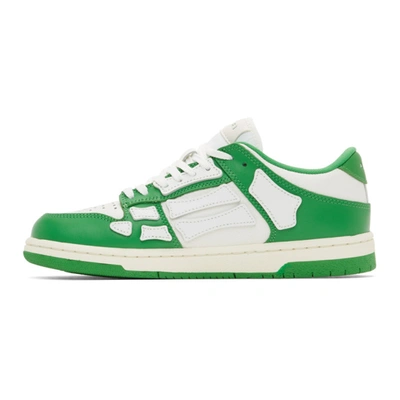 Shop Amiri Green And White Skel Top Low Sneakers In Green / White